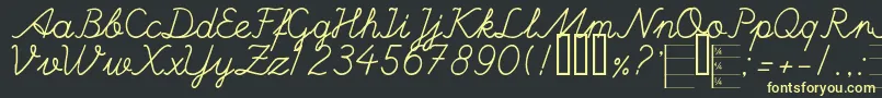 HandWritingMutlu Font – Yellow Fonts on Black Background