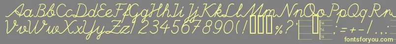 HandWritingMutlu Font – Yellow Fonts on Gray Background