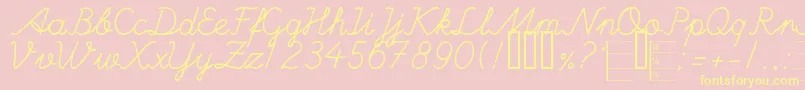 HandWritingMutlu Font – Yellow Fonts on Pink Background