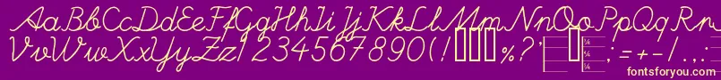 HandWritingMutlu Font – Yellow Fonts on Purple Background