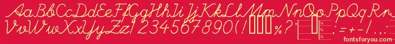 HandWritingMutlu Font – Yellow Fonts on Red Background