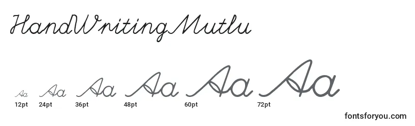 Размеры шрифта HandWritingMutlu