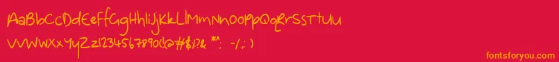 Dinosaur Font – Orange Fonts on Red Background