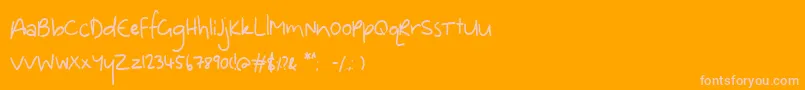 Dinosaur-Schriftart – Rosa Schriften auf orangefarbenem Hintergrund