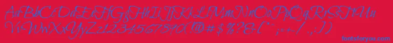 BilboswashcapsRegular Font – Blue Fonts on Red Background