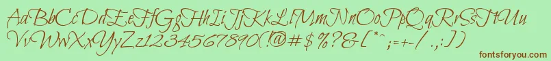 BilboswashcapsRegular Font – Brown Fonts on Green Background