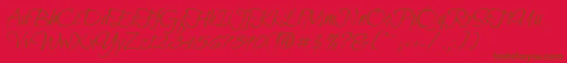 More about BilboswashcapsRegular Font BilboswashcapsRegular Font – Brown Fonts on Red Background