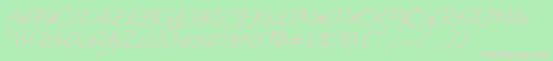 BilboswashcapsRegular Font – Pink Fonts on Green Background
