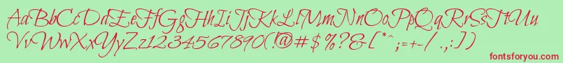 BilboswashcapsRegular Font – Red Fonts on Green Background