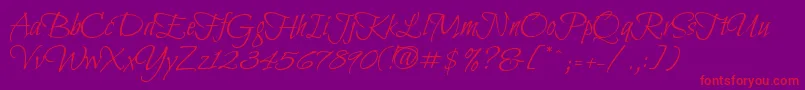 BilboswashcapsRegular Font – Red Fonts on Purple Background