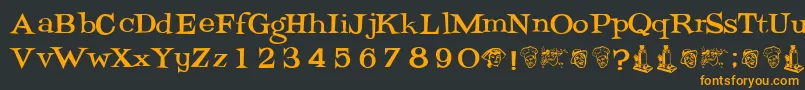 Potrzebi Font – Orange Fonts on Black Background