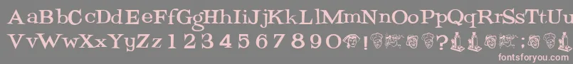 Potrzebi Font – Pink Fonts on Gray Background