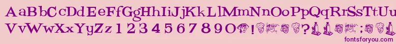 Potrzebi Font – Purple Fonts on Pink Background