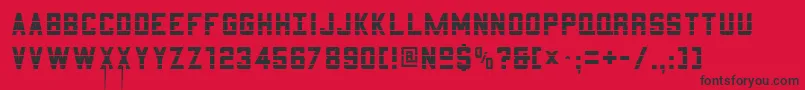 3x52 Font – Black Fonts on Red Background