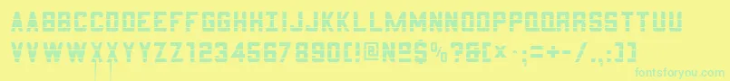3x52-Schriftart – Grüne Schriften auf gelbem Hintergrund