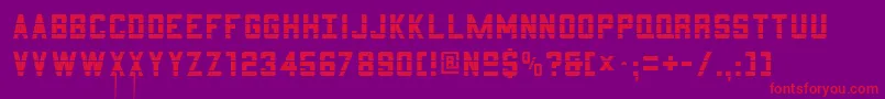 3x52 Font – Red Fonts on Purple Background