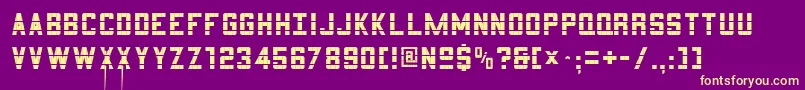 3x52 Font – Yellow Fonts on Purple Background