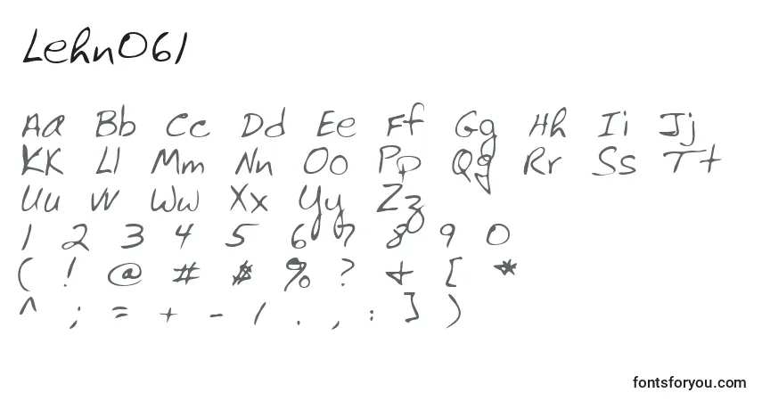 A fonte Lehn061 – alfabeto, números, caracteres especiais