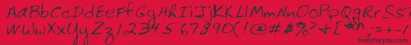 Lehn061-fontti – mustat fontit punaisella taustalla