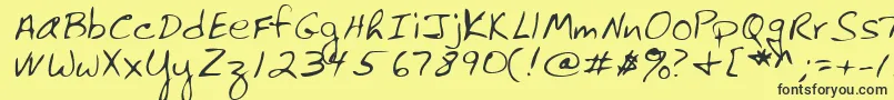 Lehn061-Schriftart – Schwarze Schriften auf gelbem Hintergrund