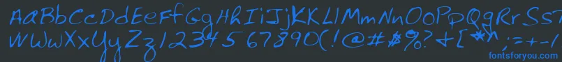 Шрифт Lehn061 – синие шрифты на чёрном фоне