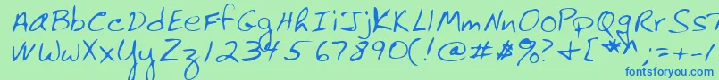 Шрифт Lehn061 – синие шрифты на зелёном фоне