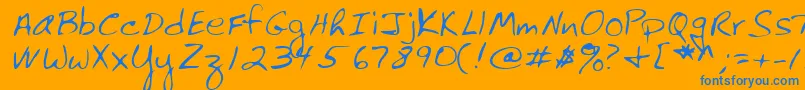 Lehn061-fontti – siniset fontit oranssilla taustalla