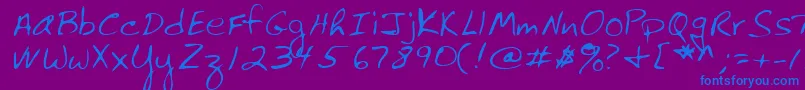 Lehn061-Schriftart – Blaue Schriften auf violettem Hintergrund