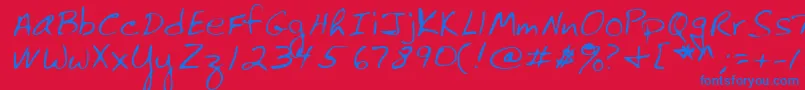 フォントLehn061 – 赤い背景に青い文字
