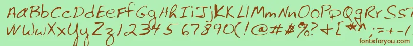 Lehn061 Font – Brown Fonts on Green Background