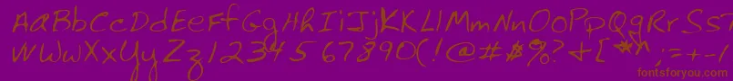 フォントLehn061 – 紫色の背景に茶色のフォント