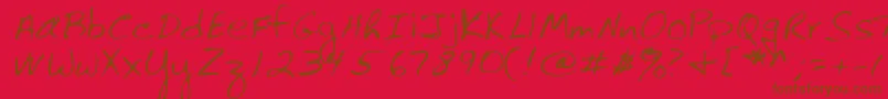Lehn061-fontti – ruskeat fontit punaisella taustalla