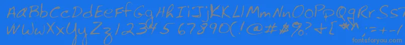 Lehn061-fontti – harmaat kirjasimet sinisellä taustalla