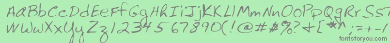 Lehn061-fontti – harmaat kirjasimet vihreällä taustalla