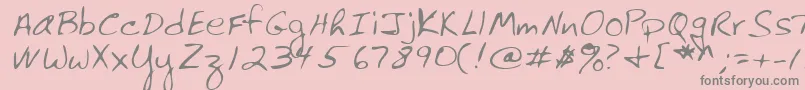 Lehn061-fontti – harmaat kirjasimet vaaleanpunaisella taustalla
