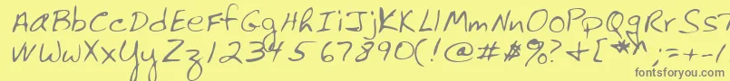 Lehn061-fontti – harmaat kirjasimet keltaisella taustalla
