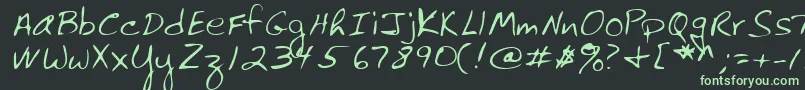 Lehn061-fontti – vihreät fontit mustalla taustalla