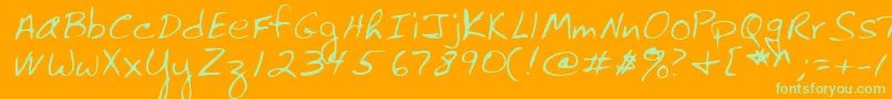 Lehn061 Font – Green Fonts on Orange Background