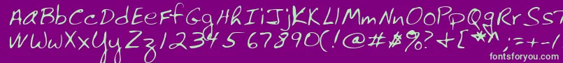 Lehn061-Schriftart – Grüne Schriften auf violettem Hintergrund