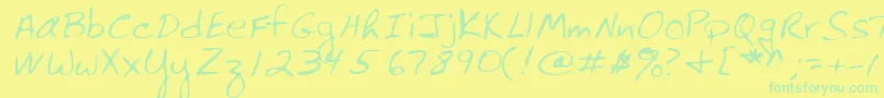 Lehn061-Schriftart – Grüne Schriften auf gelbem Hintergrund