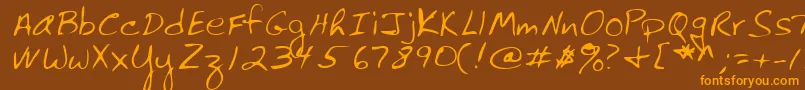 Lehn061 Font – Orange Fonts on Brown Background