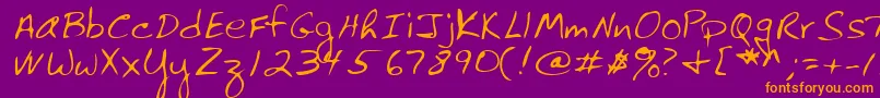 Lehn061-fontti – oranssit fontit violetilla taustalla