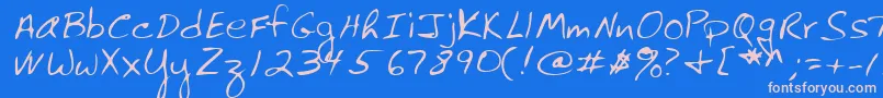 Lehn061 Font – Pink Fonts on Blue Background