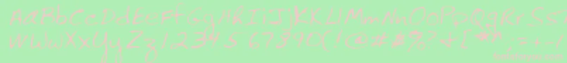 Lehn061-fontti – vaaleanpunaiset fontit vihreällä taustalla