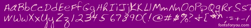 Lehn061 Font – Pink Fonts on Purple Background