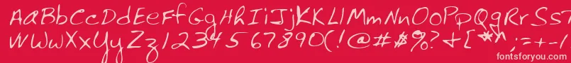 Lehn061-Schriftart – Rosa Schriften auf rotem Hintergrund
