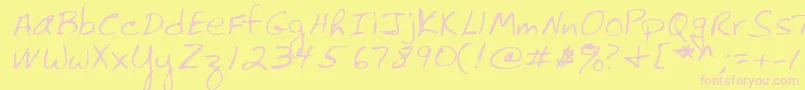 Lehn061 Font – Pink Fonts on Yellow Background