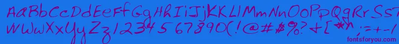 Lehn061 Font – Purple Fonts on Blue Background