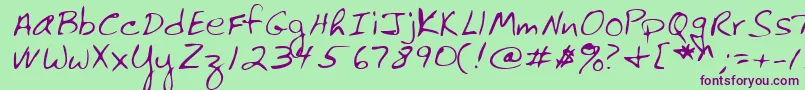 Lehn061-Schriftart – Violette Schriften auf grünem Hintergrund