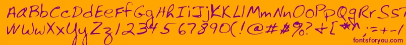 Lehn061-Schriftart – Violette Schriften auf orangefarbenem Hintergrund